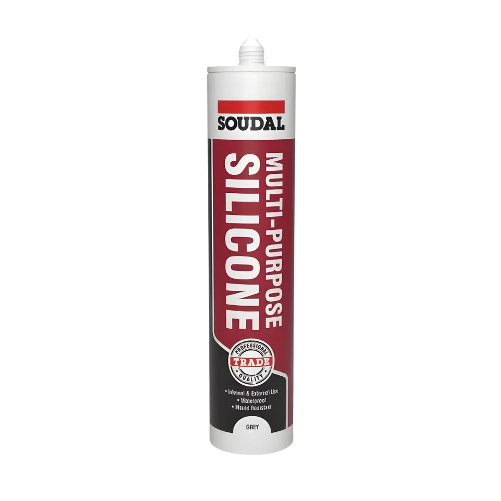 Soudal Trade Multi-Purpose Silicone Sealant (270ml) tube for sealing in bathrooms and kitchens.