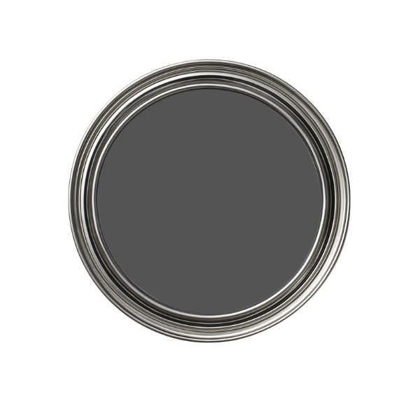 Dark grey paint can on a white background