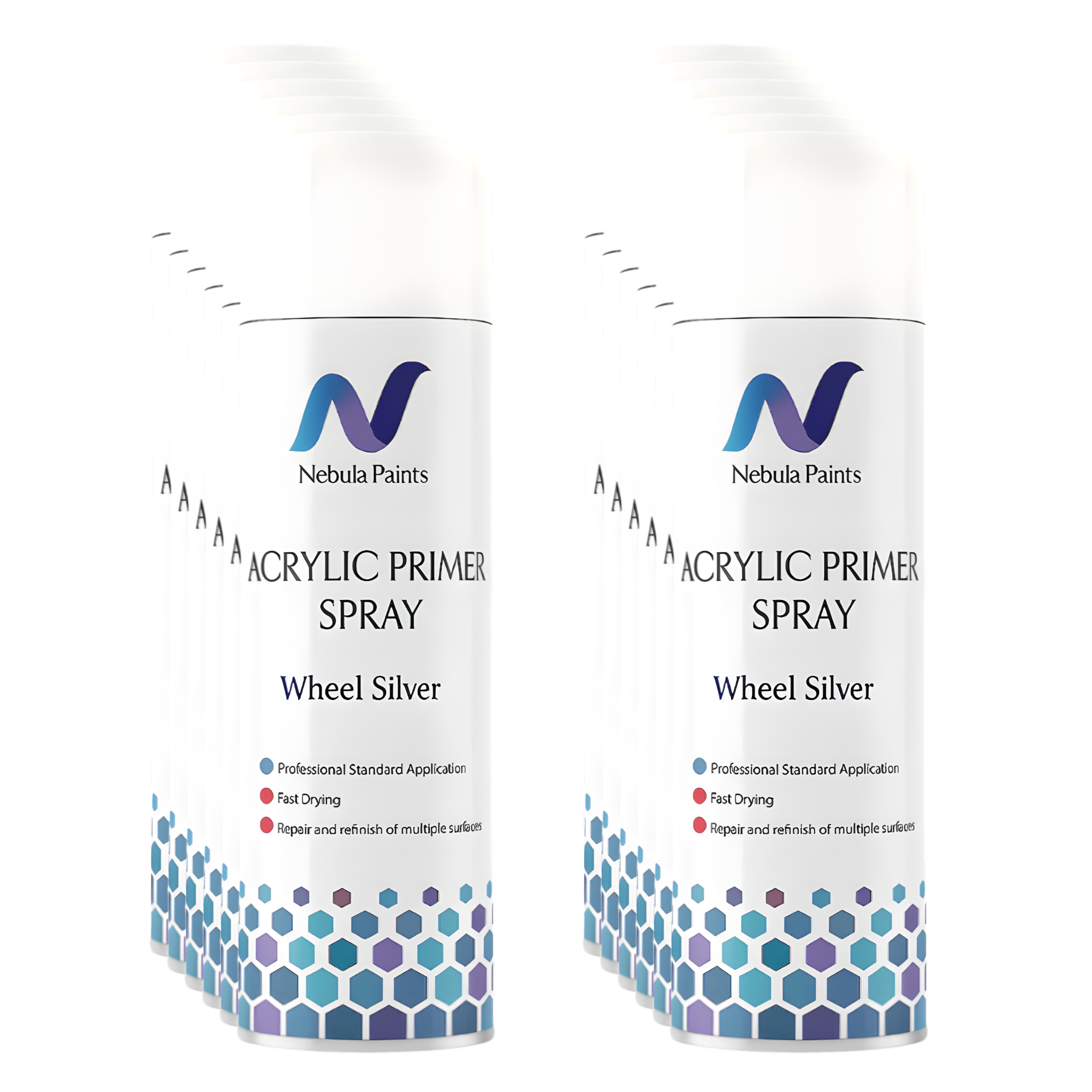 Nebula Paints Acrylic Topcoat Spray Paint (500 ml) packaging with fast-drying professional finish.
