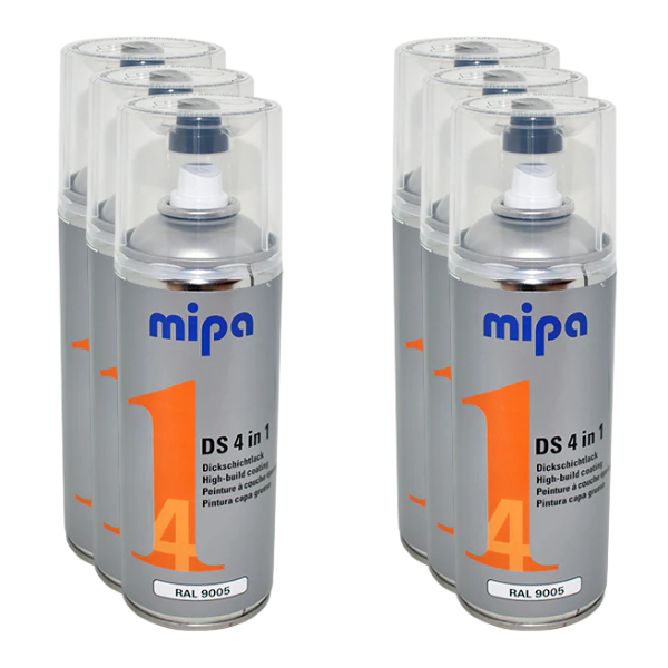 Mipa 4 in 1 DS Spray 9005 Jet Black (400ML) Box Black Mipa Paints Limited