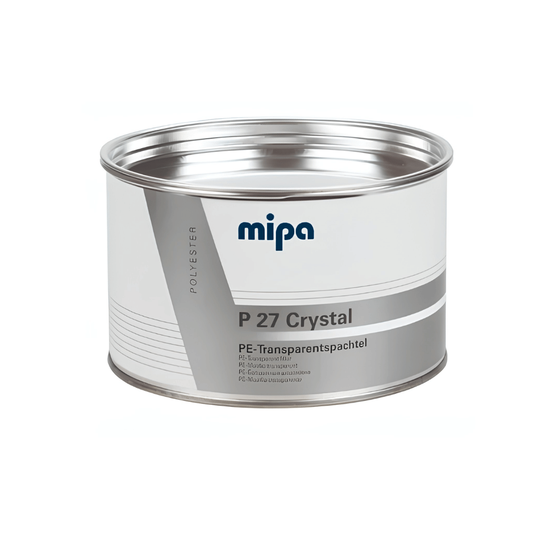 Mipa P27 Polyester Crystal Transparent Body Filler Putty Including Hardener (1kg)