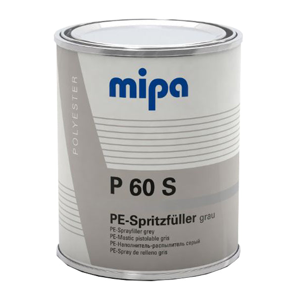 Mipa P60S Grey Polyester Spray Filler with Hardener 1Ltr Mipa Paints Limited