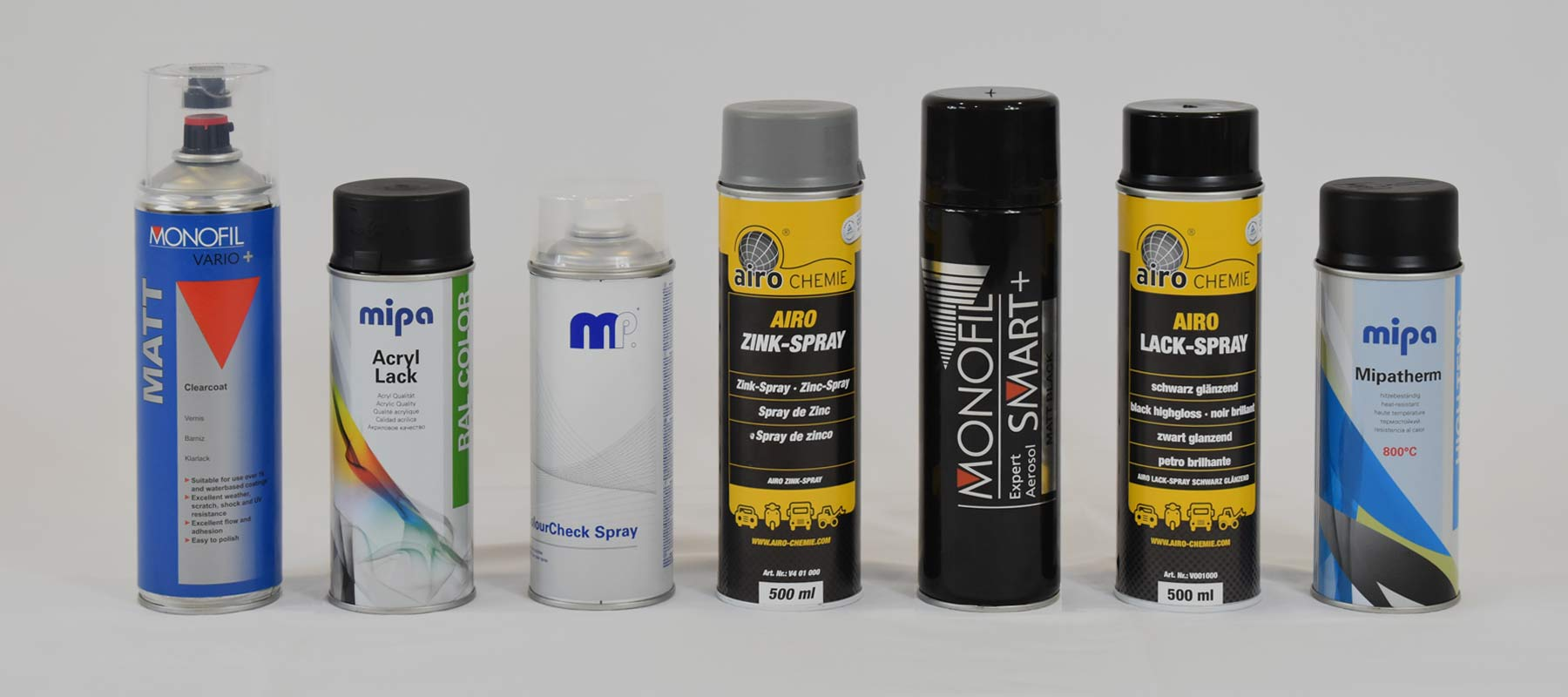 Nebula Paint Products selection of seven aerosols from the range