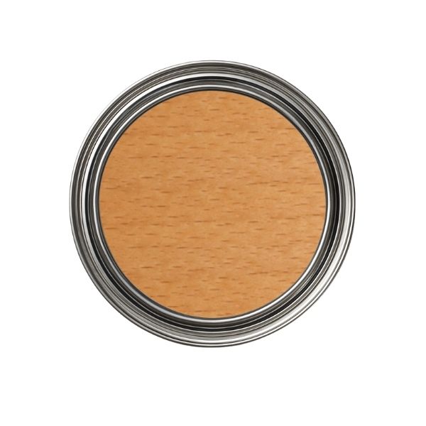 Close-up of a wooden surface with a metal rim on a white background