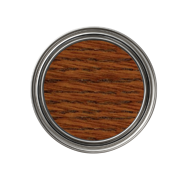 Wooden sample with metal rim on a white background