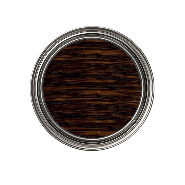 Wooden sample in a metal container on a white background