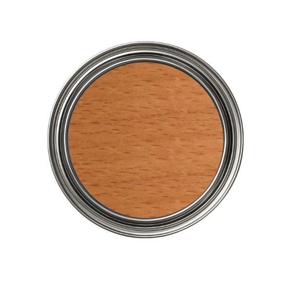 Wooden surface with a metal rim on a white background