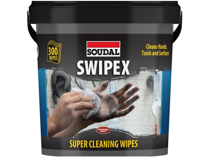 Soudal Swipex Wipes Super Cleaning Wipes for effective cleaning of hands, tools, and surfaces.