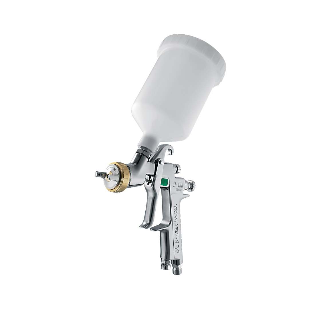 Anest Iwata W-400 Classic Plus Spray Gun (1.0mm - 2.0mm Nozzle Size + 200ml-600ml Cup)